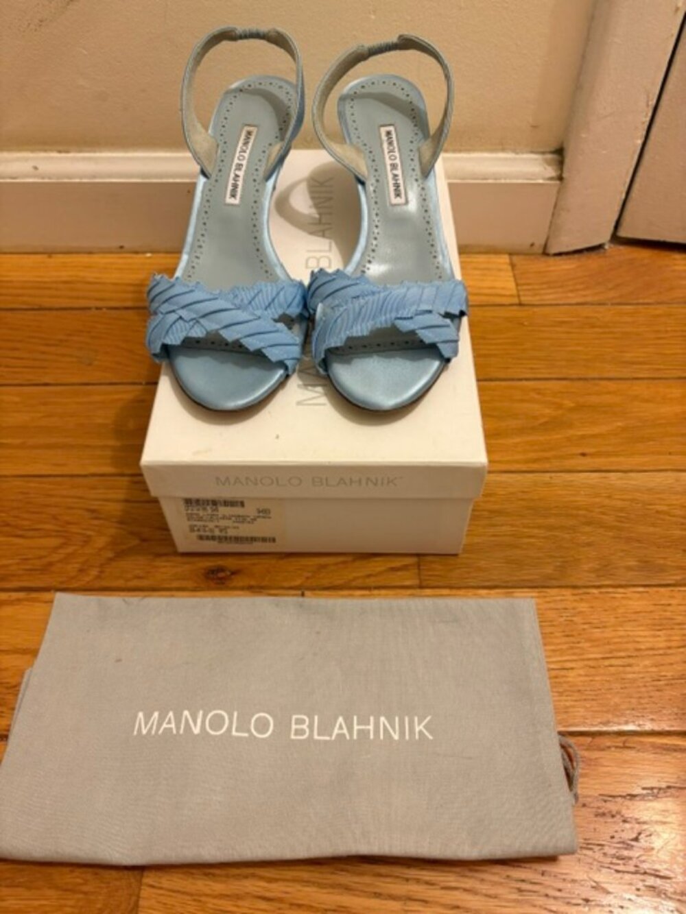 Manolo Blahnik Ligra Slingback Heeled Sandals, Sz 9, NIB